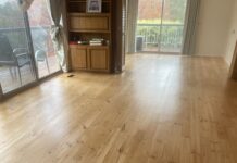 Pine Floor Sanding Belconnen – Timber Floor Found Under Carpet Pine timber floor after sanding and polishing in Belconnen Canberra